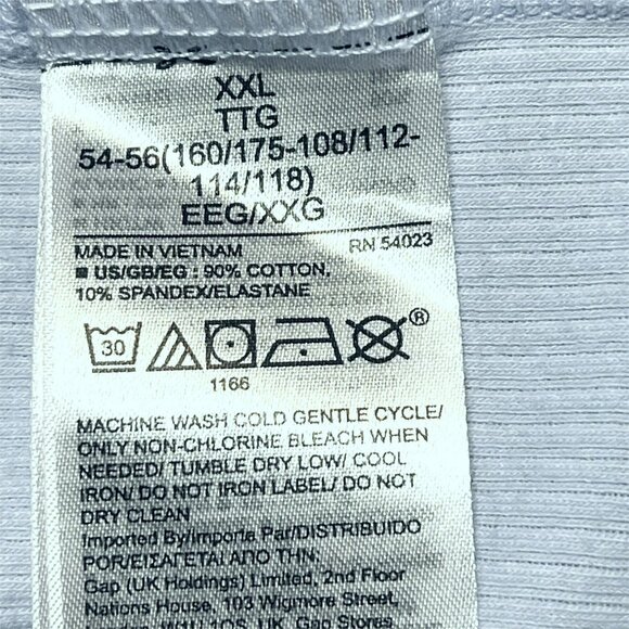 Lot of 2 Gap Rib Tank Tops XXL Stretch Bicoastal Blue Classic China Blue - Picture 9 of 11